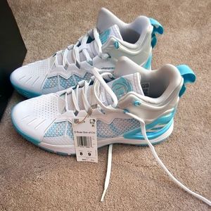 Mens Basketball Shoes, white/blue, size 8